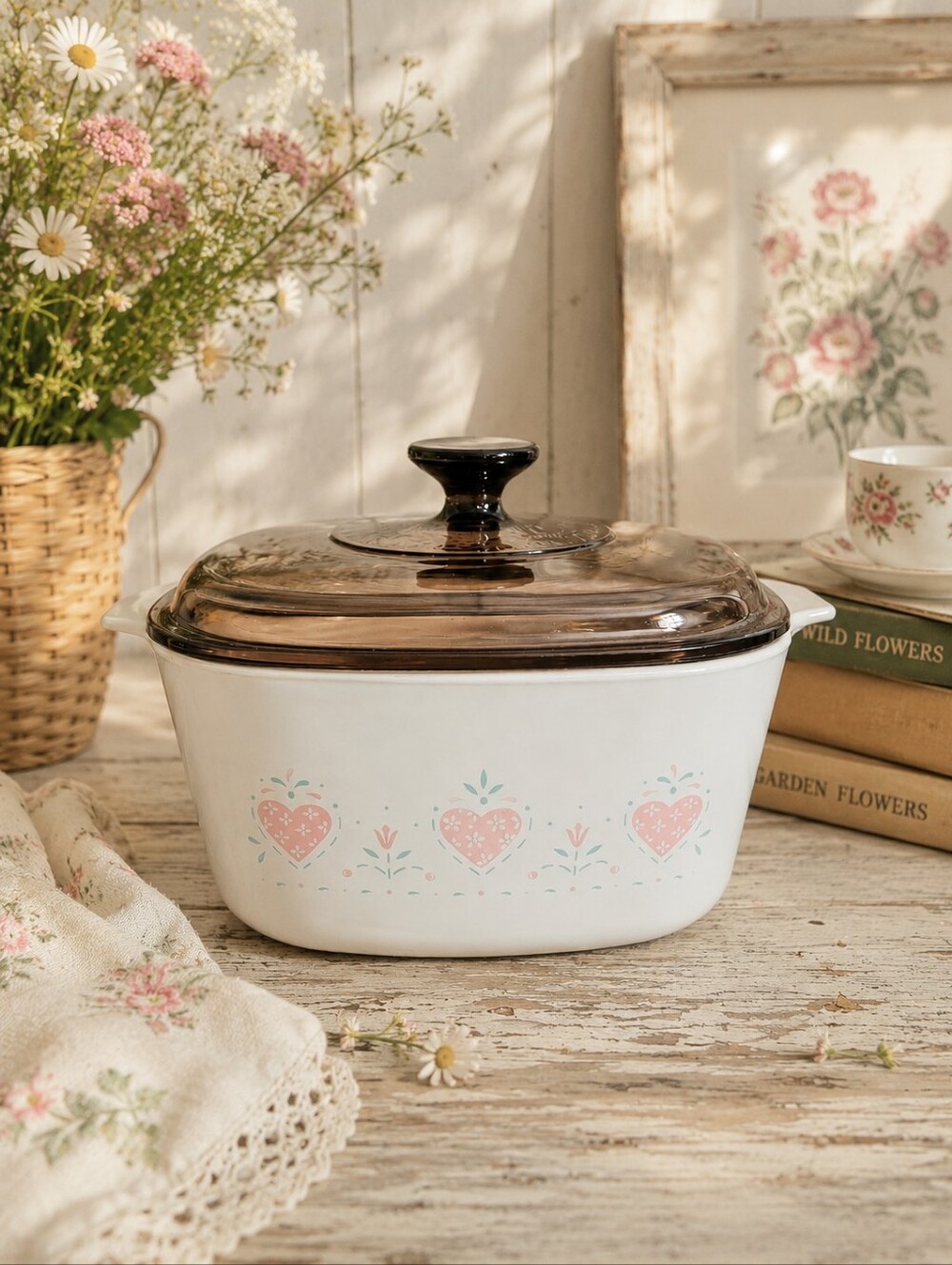 Corning Forever Yours 3 Quart Square Casserole Cottagecore
